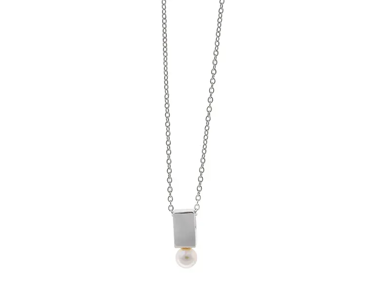 Silver Necklace with Pearl