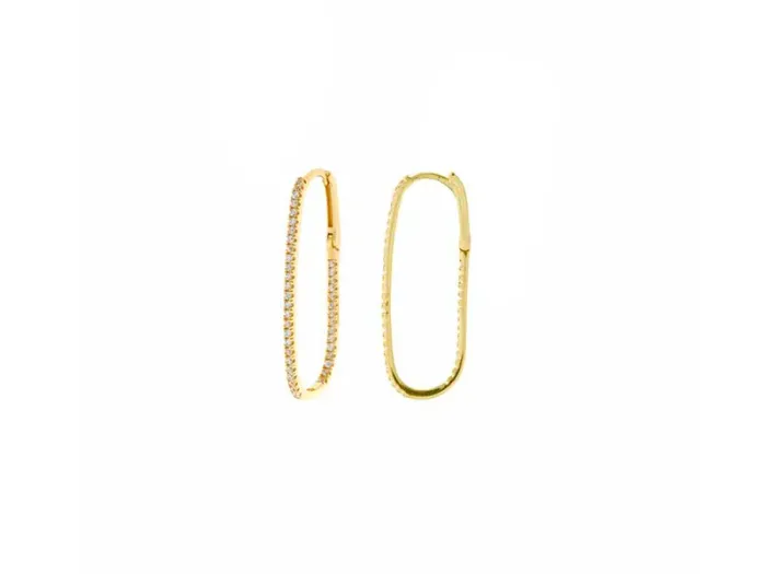 Aros de Plata Ovales y Circonitas