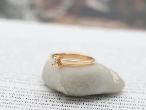 Rose Gold Engagement Ring with a 0,20 qt Diamond