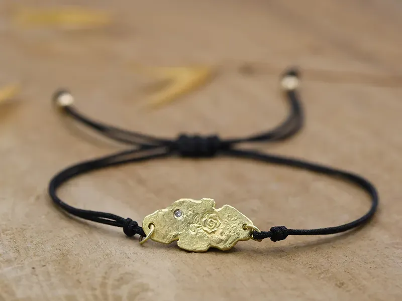 Pulsera Wabi-Sabi con Rosa y Diamante