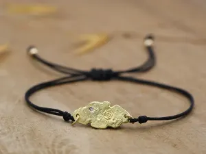 Wabi-Sabi Bracelet with Rose and Diamond
