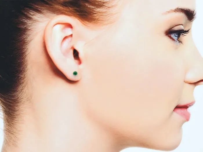 Pendentes Twiggy de Ouro Branco con Esmeraldas