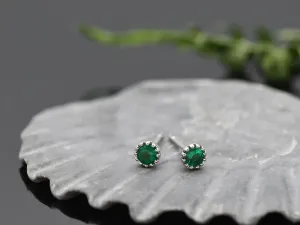 Pendientes Twiggy de Oro Blanco y Esmeraldas