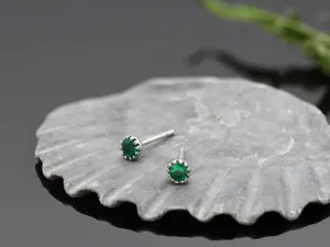 Pendentes Twiggy de Ouro Branco con Esmeraldas