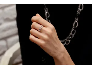 Alianza Victoriana de Oro Amarillo con Diamantes