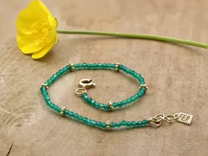 Pulsera de Oro con Ágata Verde