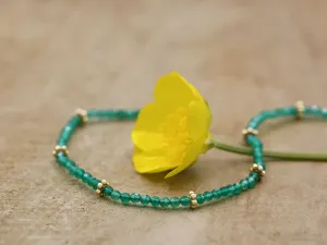 Gold Bracelet with Green Agate