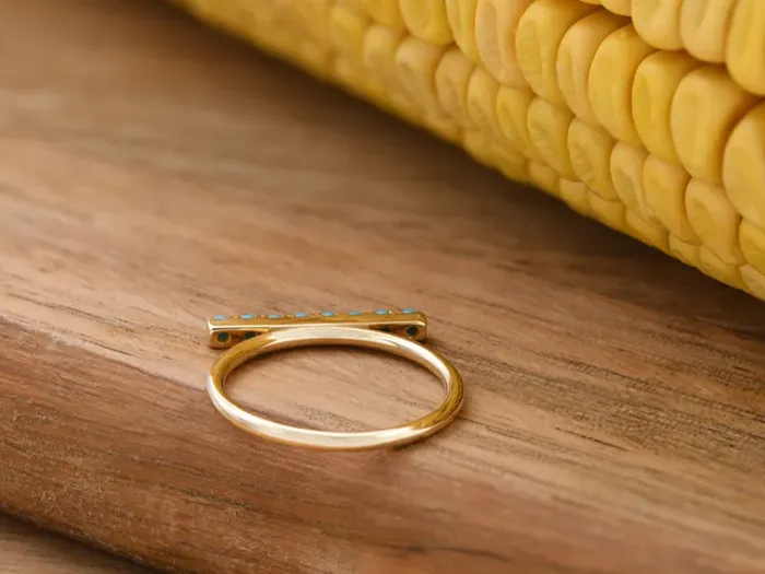 Gold Ring with Turquoise