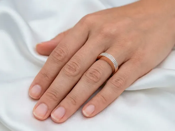 Ring Stacking Collection with Pavé  Diamonds