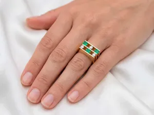 Anillo Kandinski con Esmeraldas y Diamantes