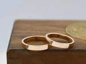 18K Rose Flat Gold Ring 4mm