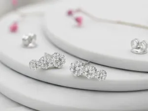 Pendientes Trepadores de Oro Blanco