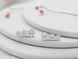 Pendientes Trepadores de Oro Blanco