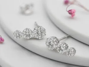 Pendientes Trepadores de Oro Blanco