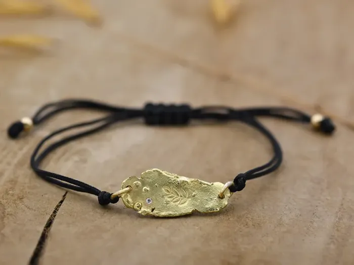 Pulsera Wabi-Sabi con Rama y Diamante