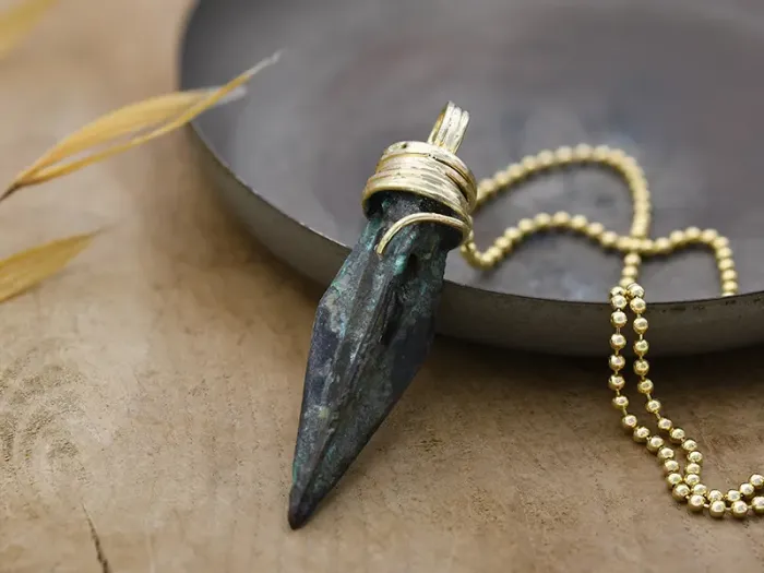 Gold Pendant with Ancient Greek Arrowhead