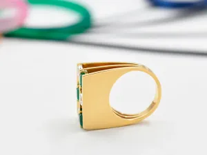 Anillo Kandinski con Esmeraldas y Diamantes