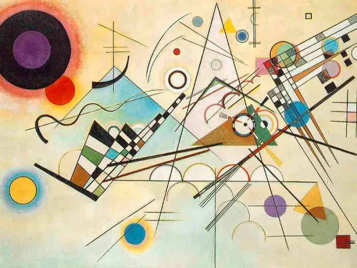 Anel  Kandinski de Ouro con Esmeraldas