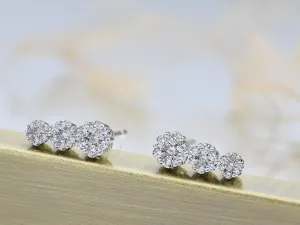 Pendientes Trepadores de Oro Blanco