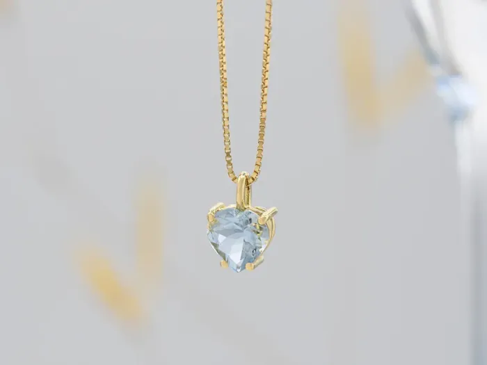 Colgante con Augamarina Talla Corazón