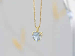 Colgante con Aguamarina Talla Corazón