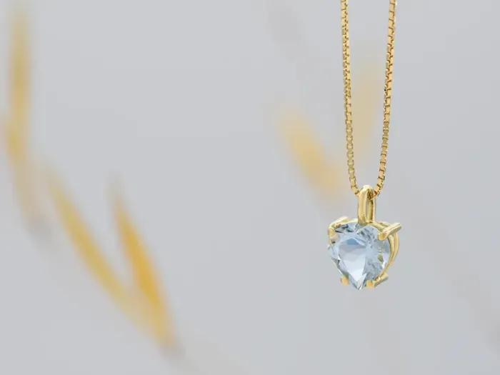 Colgante con Augamarina Talla Corazón