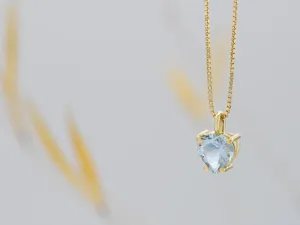 Colgante con Aguamarina Talla Corazón