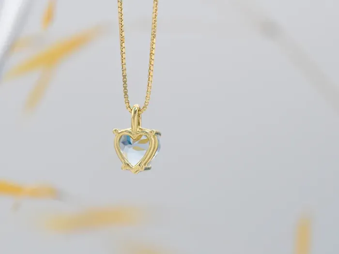 Colgante con Augamarina Talla Corazón