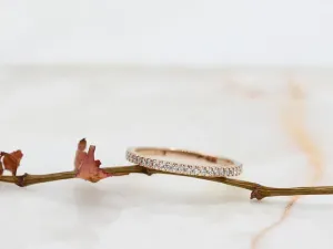 Anel de Ouro Rosa con Diamantes