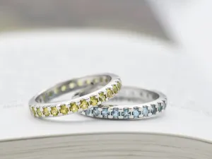White Gold Eternity Ring with Blue Topaz