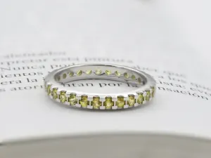 White Gold Eternity Ring with Yellow Sapphires