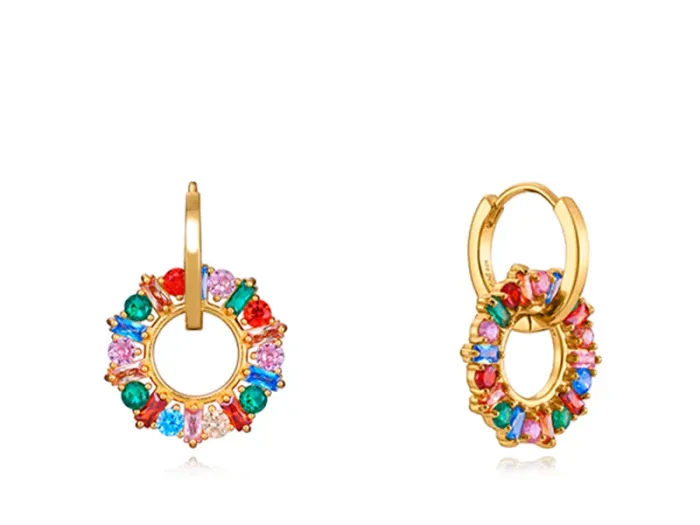 Pendentes de Prata e Circonita Multicolor