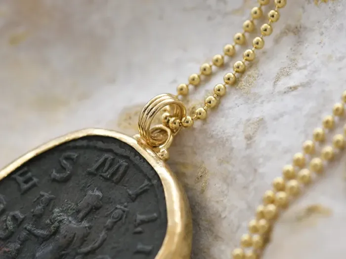 Gold Pendant with Roman Coin