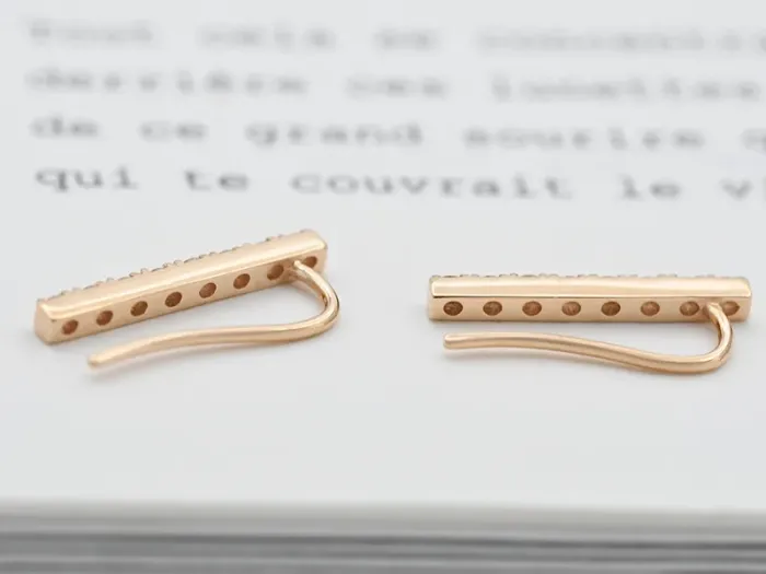 Rose Gold Earrings with Diamonds