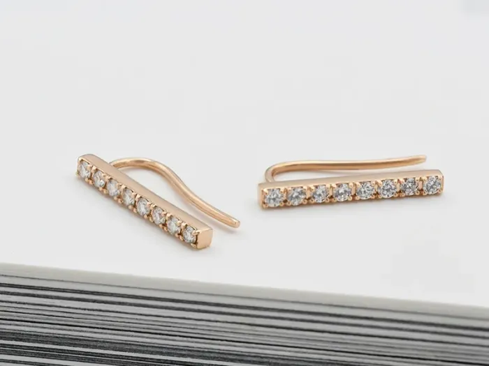 Pendientes de Oro Rosa con Diamantes