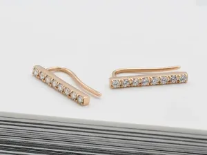 Rose Gold Earrings with Diamonds