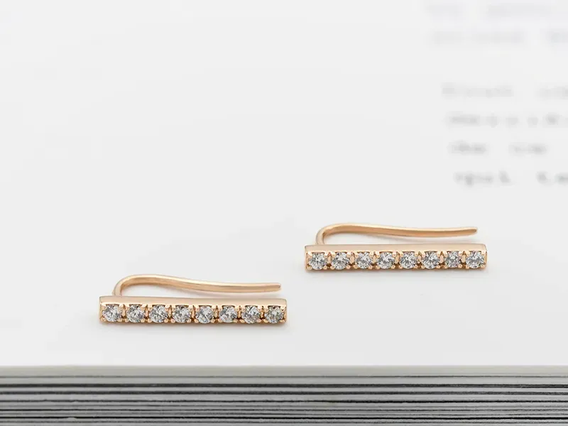 Pendentes de Ouro Rosa con Diamantes