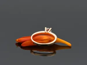Anel Solitario de Ouro Rosa con Diamante 0,50qt