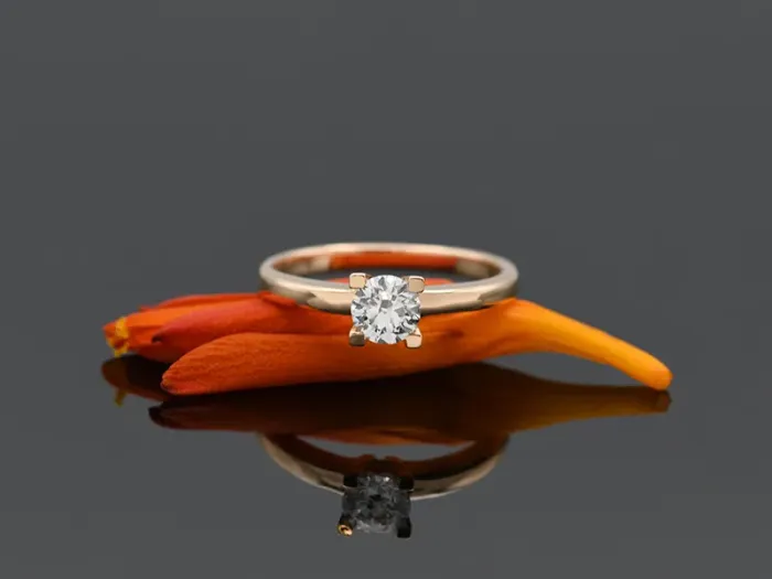 Rose Gold Engagement Ring with a 0,50 qt Diamond