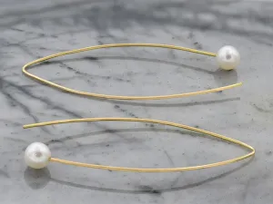 Gold Earrings with Pearls