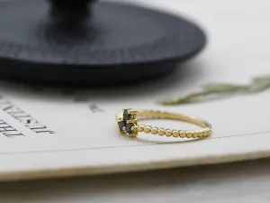 Anel de Ouro con Diamantes Negros