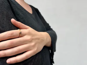 Anillo de Oro con Diamantes Negros