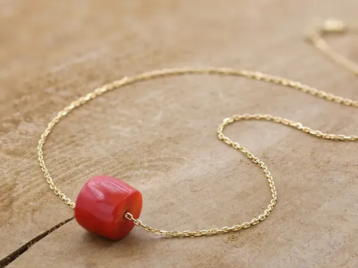 Colar Ouro con Coral