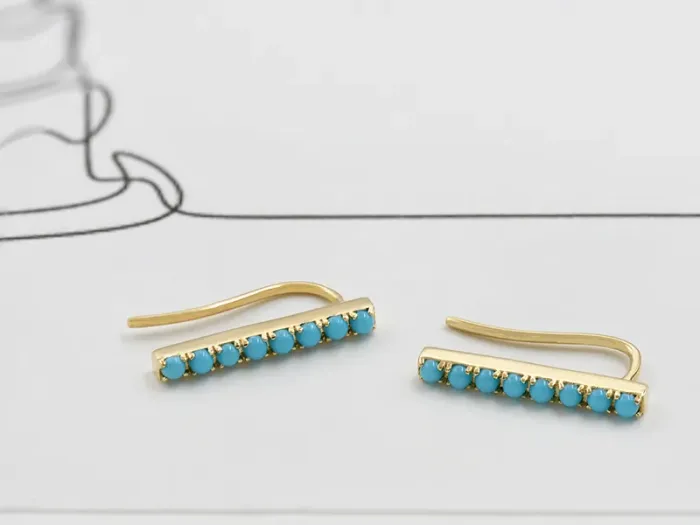 Pendientes de Oro Amarillo con Turquesas