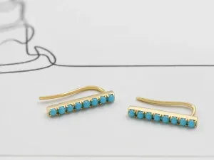 Pendentes de Ouro Amarelo con Turquesas