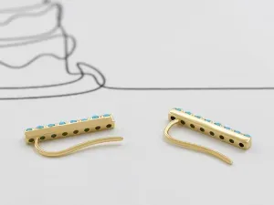 Pendientes de Oro Amarillo con Turquesas