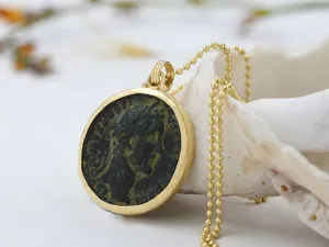 Gold Pendant with Roman Coin