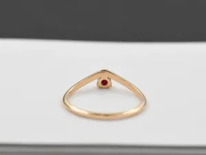 Anel Onda de Ouro Rosa e Rubí