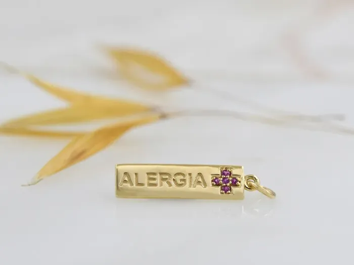 Colgante de Ouro con alerta médica