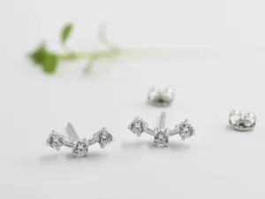 White Gold Climbing Earrings with Zirconias